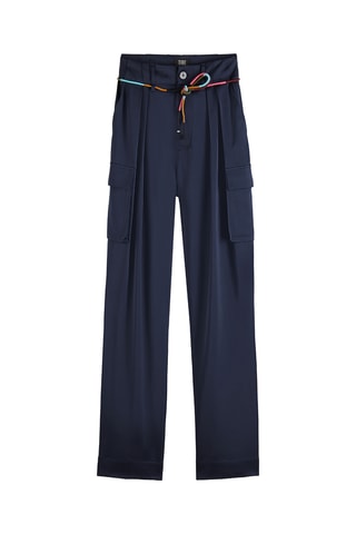 Pantalon cargo taille haute - Bleu marine