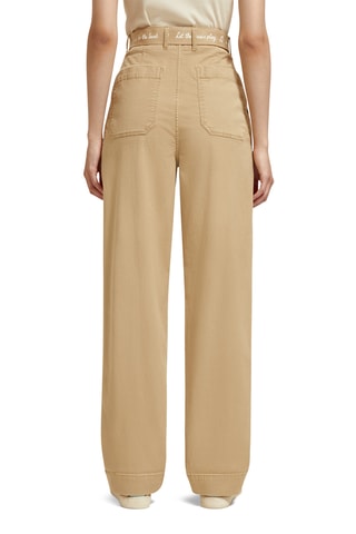 Pantalon carotte taille haute - Beige