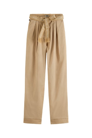 Pantalon carotte taille haute - Beige