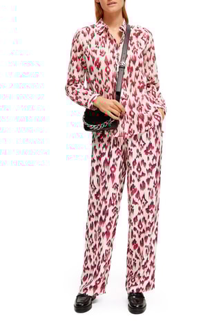 Pantalon wide legs - Blanc et rose