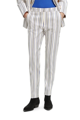 Pantalon slim - Bleu et écru