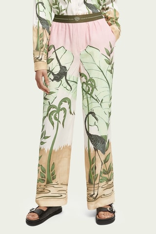 Pantalon tapered - Vert et rose