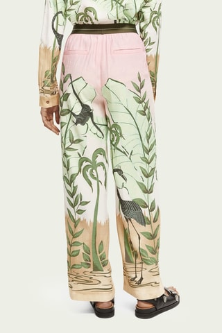 Pantalon tapered - Vert et rose