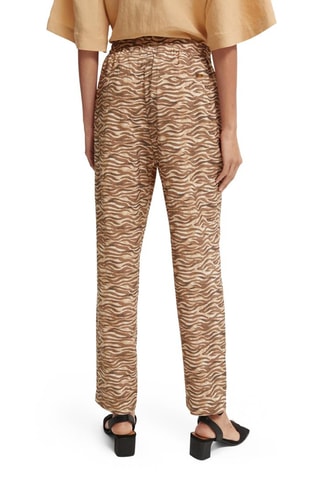 Pantalon regular taille haute - Marron