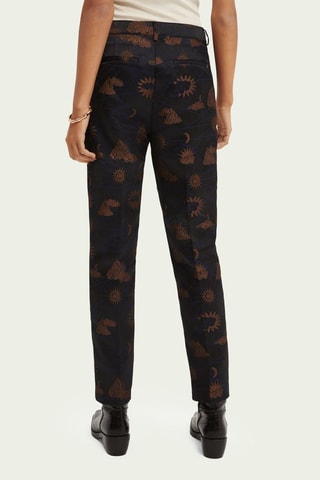 Pantalon tapered taille haute - Marron