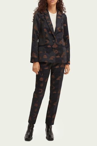 Pantalon tapered taille haute - Marron