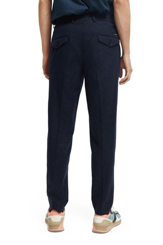 Chino en laine - Bleu marine chiné