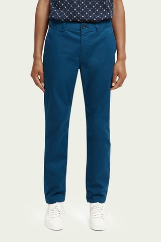 Chino en coton biologique - Bleu canard