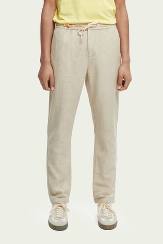 Pantalon en coton biologique et lin - Beige