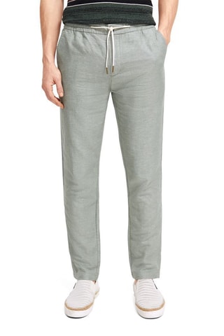 Pantalon en coton biologique et lin - Gris clair