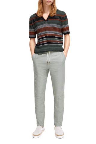 Pantalon en coton biologique et lin - Gris clair