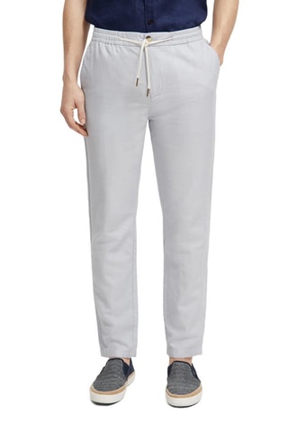 Pantalon en coton biologique et lin - Gris clair