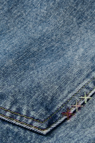 Jean boyfriend en coton biologique - Bleu