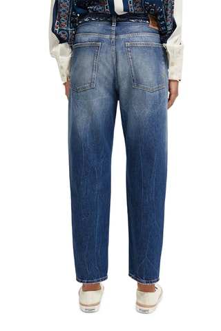 Jean boyfriend en coton biologique - Bleu marine