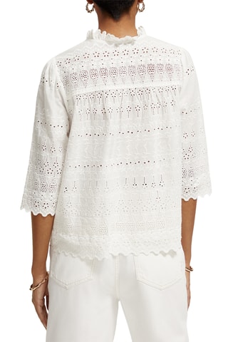Top en broderie anglaise et coton biologique - Blanc
