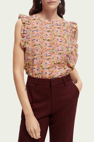 Top - Saumon et jaune