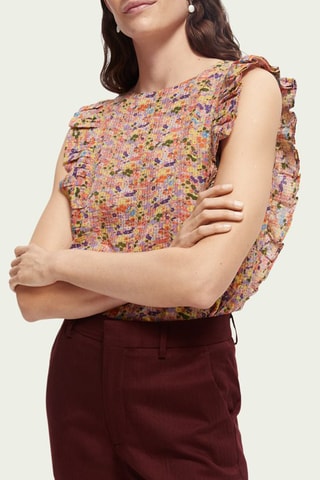 Top - Saumon et jaune