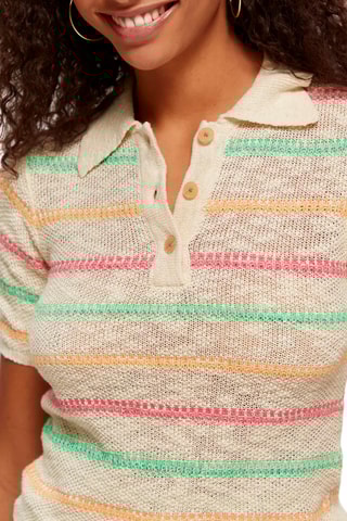 Top en coton biologique Beige chiné