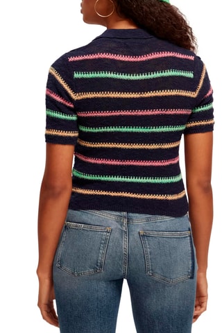 Top en coton biologique Bleu nuit et jaune