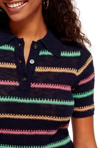 Top en coton biologique Bleu nuit et jaune