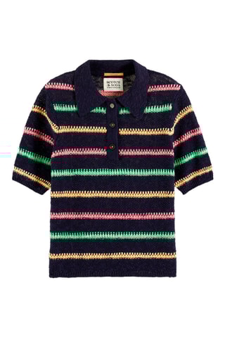 Top en coton biologique Bleu nuit et jaune