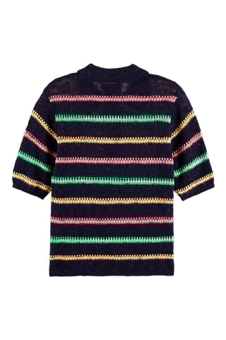 Top en coton biologique Bleu nuit et jaune