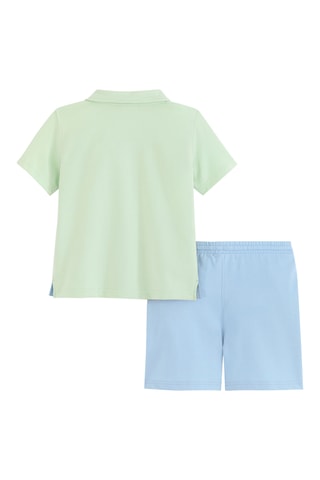 Polo et short - Vert et bleu clair
