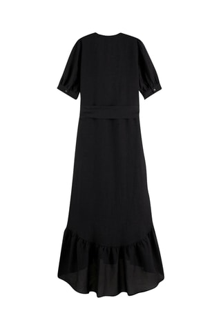 Robe midi en lin - Noir