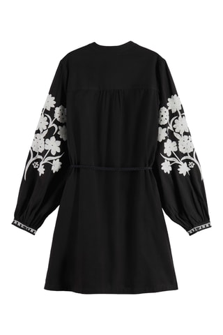 Robe droite en coton biologique et lin - Noir