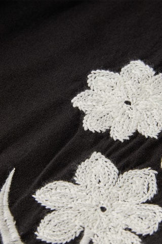 Robe droite en coton biologique et lin - Noir