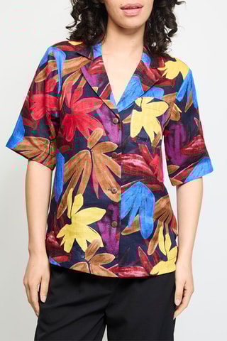 Chemisier en lin - Rouge et jaune