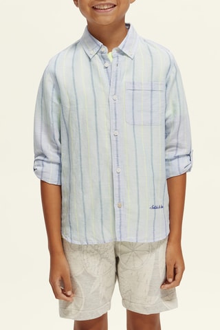 Chemise en lin et coton biologique - Bleu clair