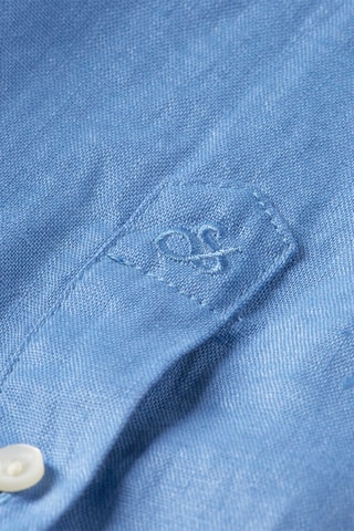 Chemise regular en lin - Bleu