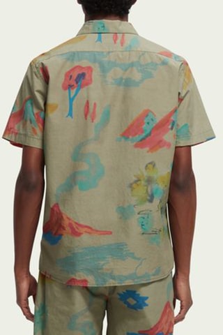 Chemise en coton biologique - Kaki et vert clair