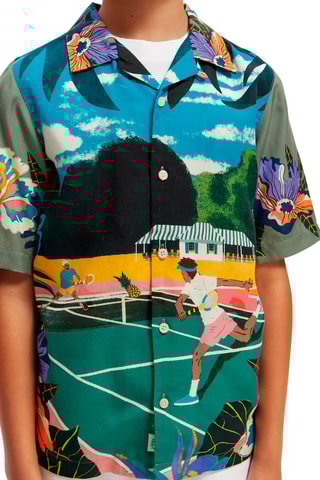 Chemise Vert et turquoise