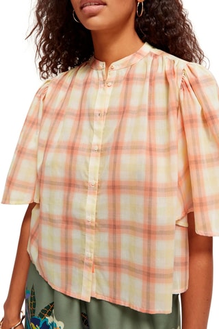 Chemiser à carreaux Jaune et rose