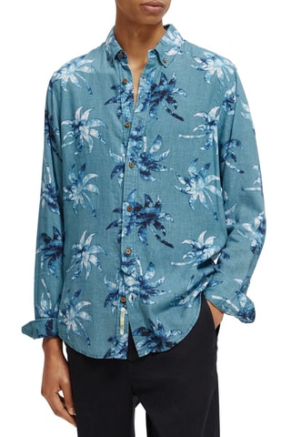 Chemise en lin - Bleu