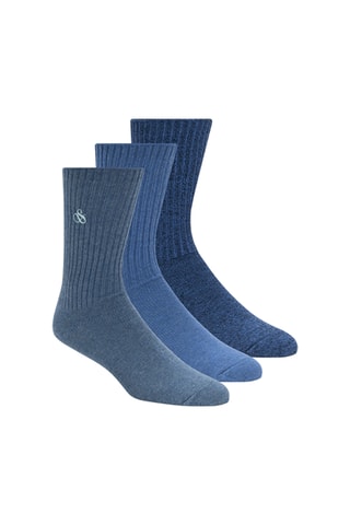 3 paires de chaussettes en coton biologique - Bleu