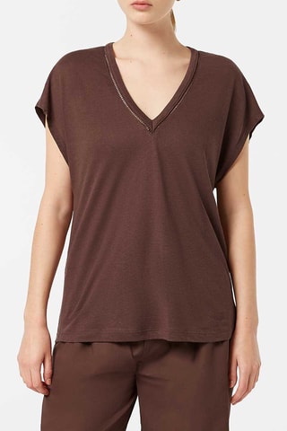 T-shirt en lin - Marron