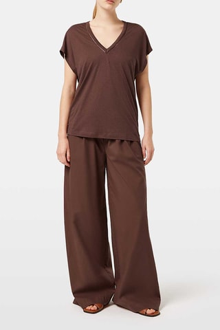 T-shirt en lin - Marron