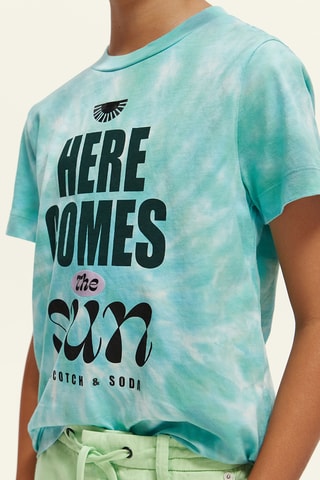 T-shirt tie and dye  en coton biologique - Turquoise