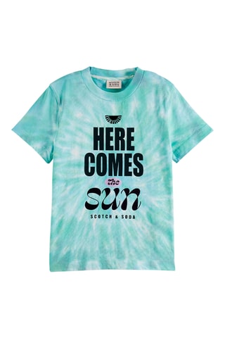 T-shirt tie and dye  en coton biologique - Turquoise