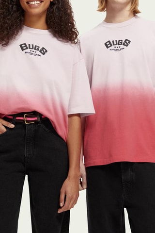 T-shirt en coton biologique Bugs Bunny Looney Tunes - Rose poudré et rouge