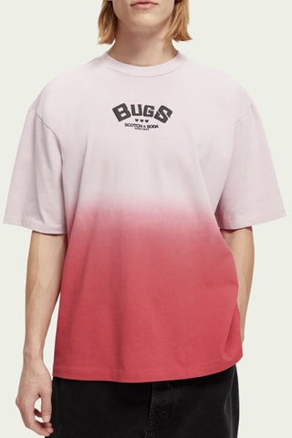 T-shirt en coton biologique Bugs Bunny Looney Tunes - Rose poudré et rouge