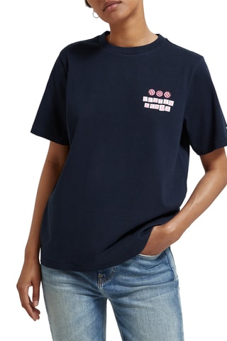 T-shirt regular en coton biologique - Bleu marine