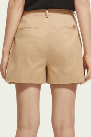 Short chino en coton biologique taille haute - Beige