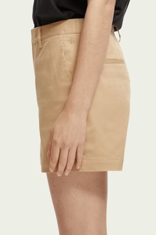 Short chino en coton biologique taille haute - Beige