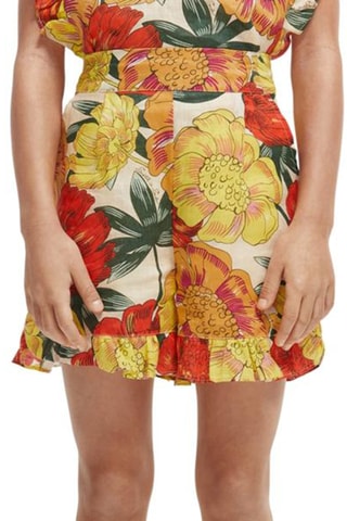 Short en lin taille haute - Multicolore