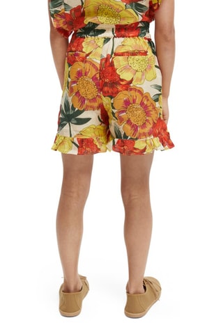 Short en lin taille haute - Multicolore