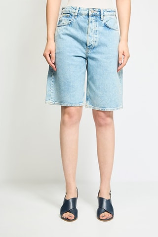 Bermuda en jean taille haute - Bleu clair